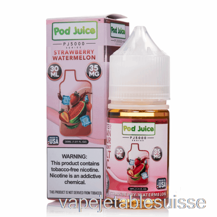 Vape Suisse Fraise Pastèque - Pod Juice Pj5000 - 30ml 55mg